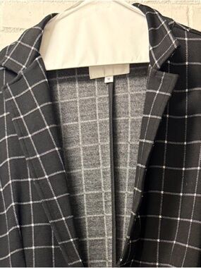 Betabrand Black Windowpane Blazer
